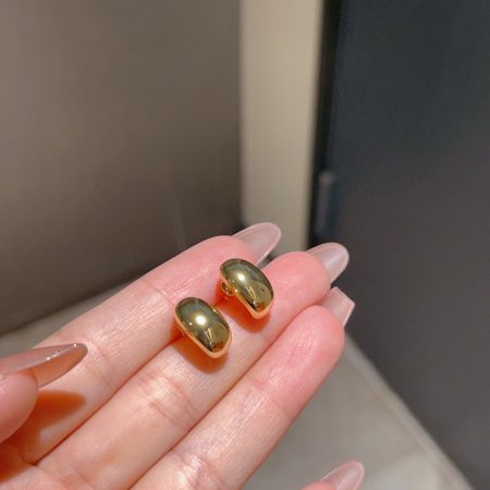 Eco-Friendly Copper Genuine Gold Plated Simple Stud Earrings