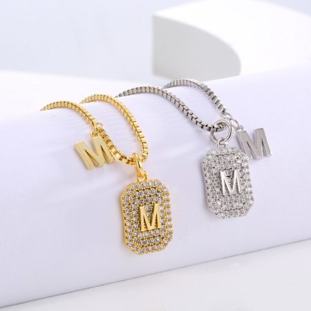 Eco-Friendly Copper Necklace with Genuine Gold Plating and Full Diamond Accents