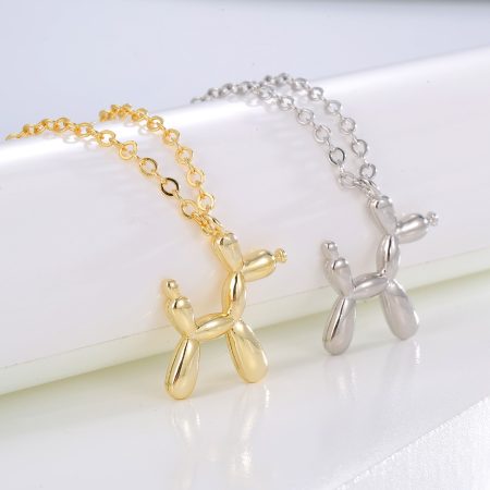 Eco-Friendly Copper with Gold Plating Balloon Dog Necklace
