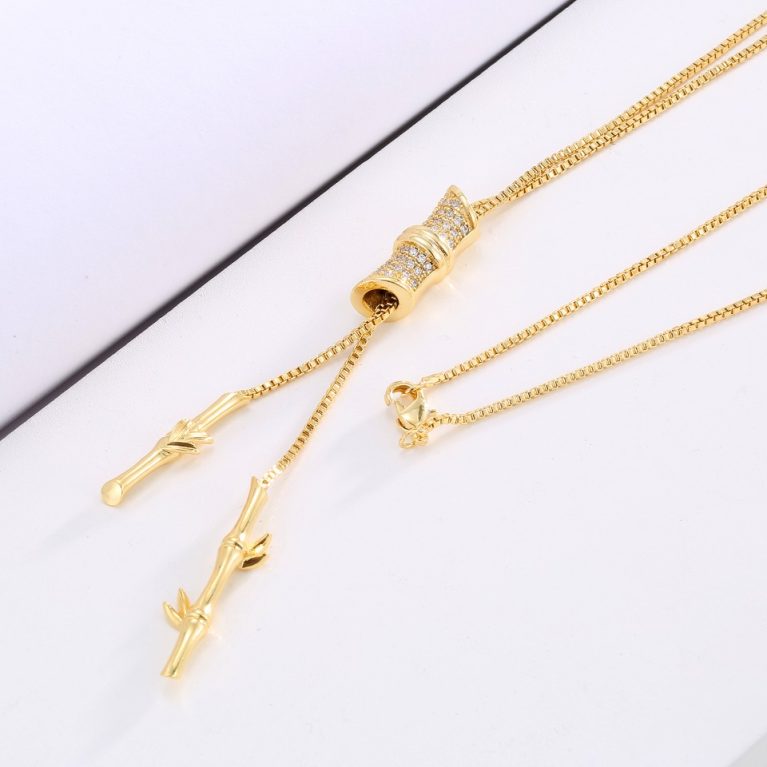 Eco-Friendly Copper Real Gold Plated Light Luxury Necklace