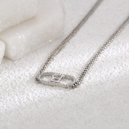 Eco-friendly Copper Real Gold Plated Letter B Necklace