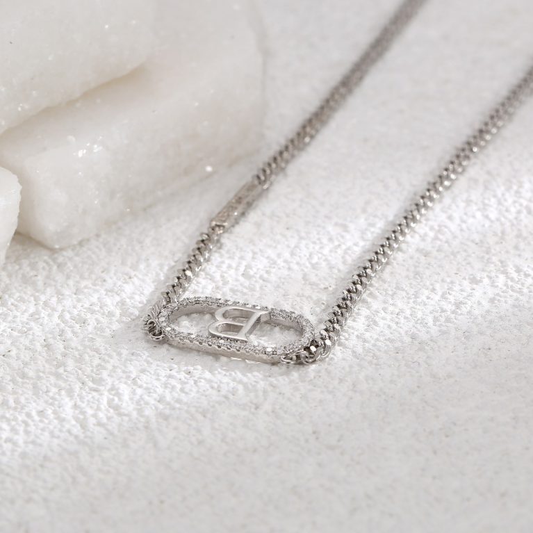 Eco-friendly Copper Real Gold Plated Letter B Necklace