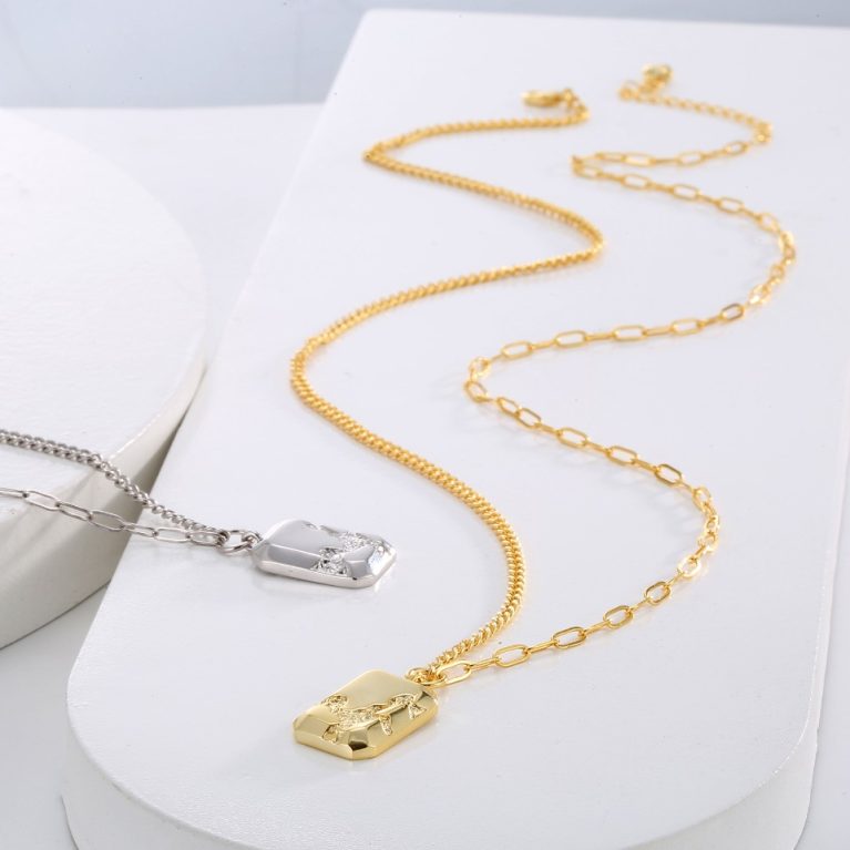 Eco-friendly Copper Real Gold Plated Stylish Necklace