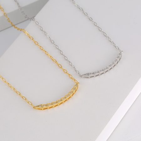 Eco-Friendly Copper & Solid Gold Plated Luxury Brand Style Necklace