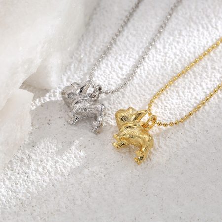 Eco-Friendly Copper Genuine Gold Plated Dog Pendant Necklace