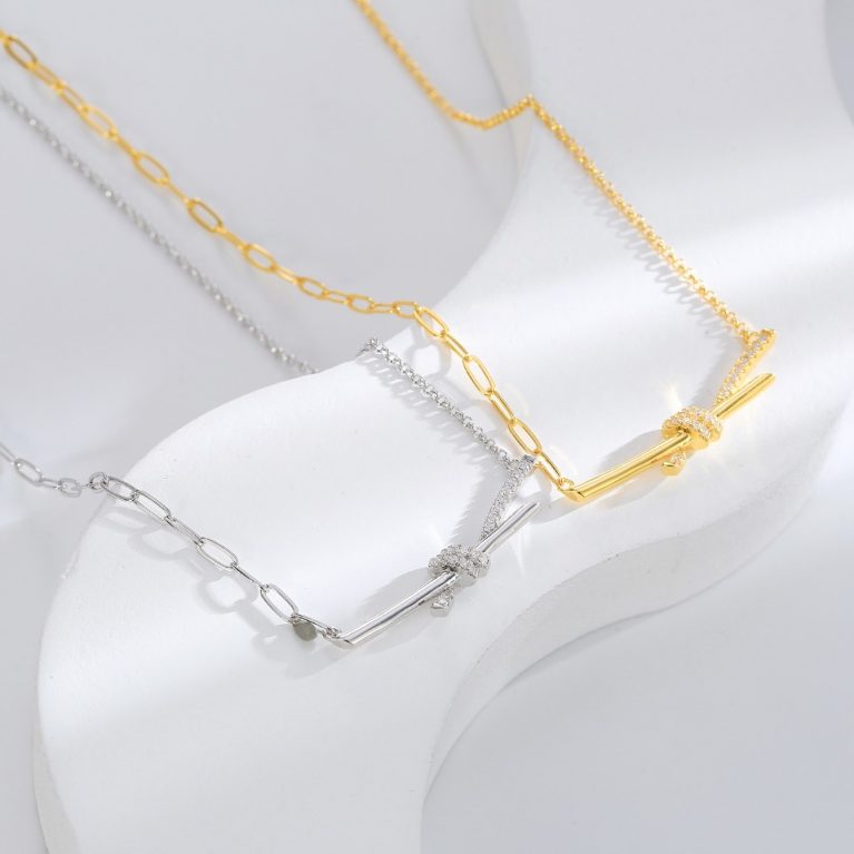 Eco-Friendly Copper Genuine Gold Plated Knotted Necklace