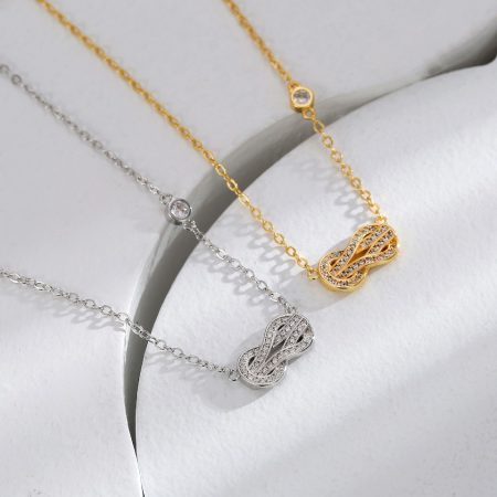 Eco-Friendly Copper Real Gold Plated Full Diamond Necklace - Gold & Silver Options