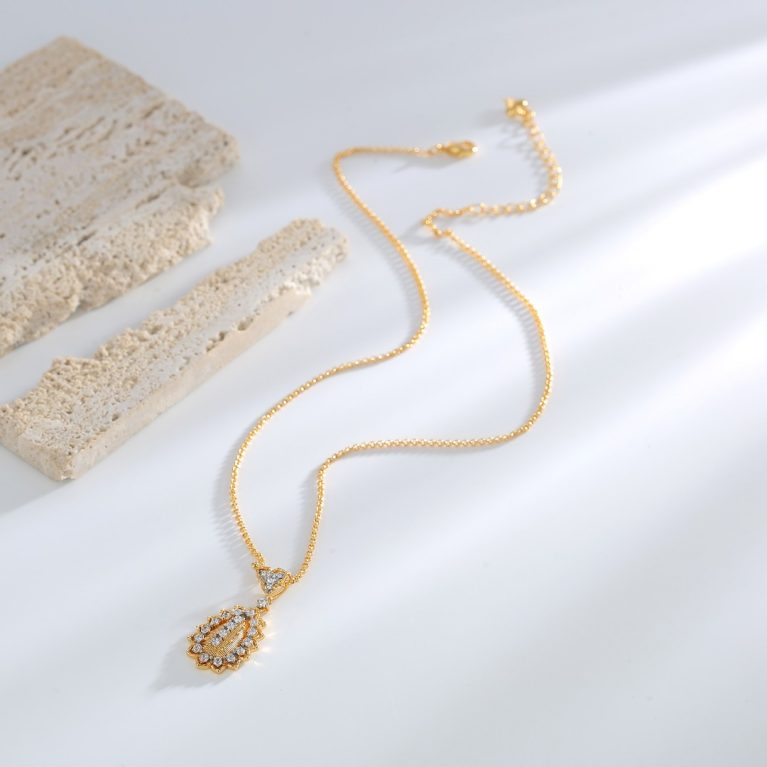 Eco-Friendly Copper Real Gold Plated Vintage Necklace