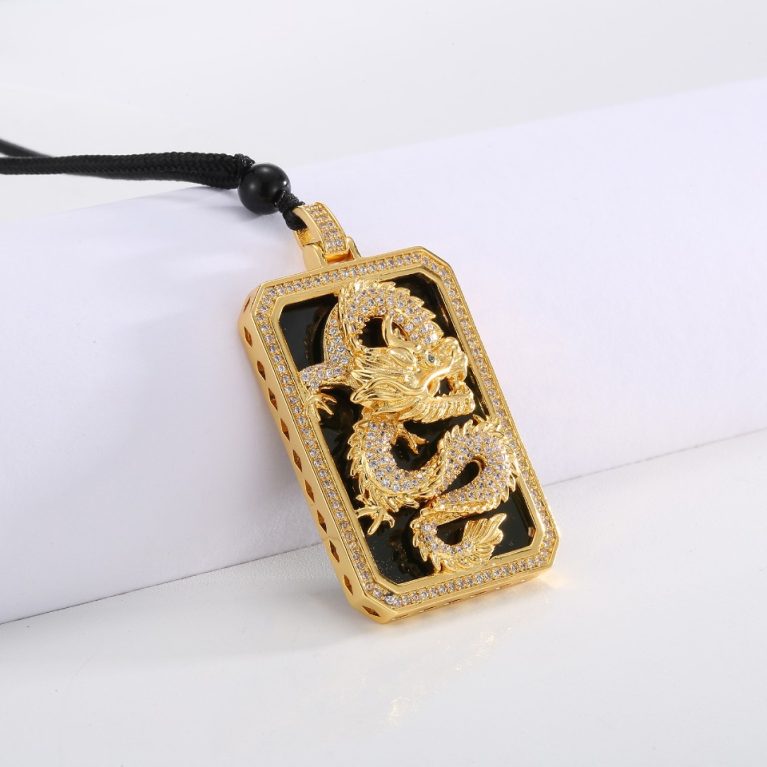 Eco-Friendly Copper with Real Gold Plating + Dragon Pendant Necklace