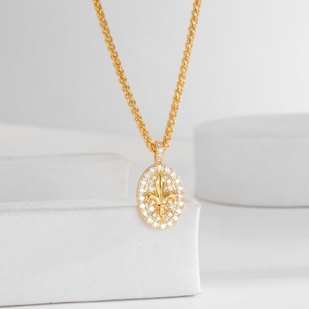 Eco-Friendly Copper Real Gold Plated Iris Flower Necklace