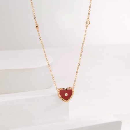 Eco-Friendly Copper Real Gold Plated Heart Pendant Necklace