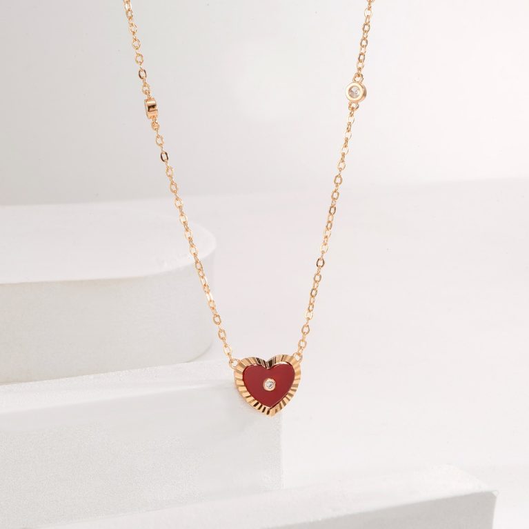 Eco-Friendly Copper Real Gold Plated Heart Pendant Necklace
