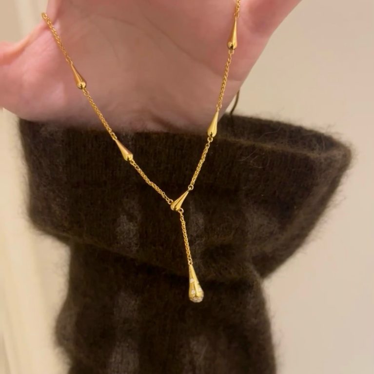 Eco-Friendly Copper with Real Gold Plating & Teardrop Necklace