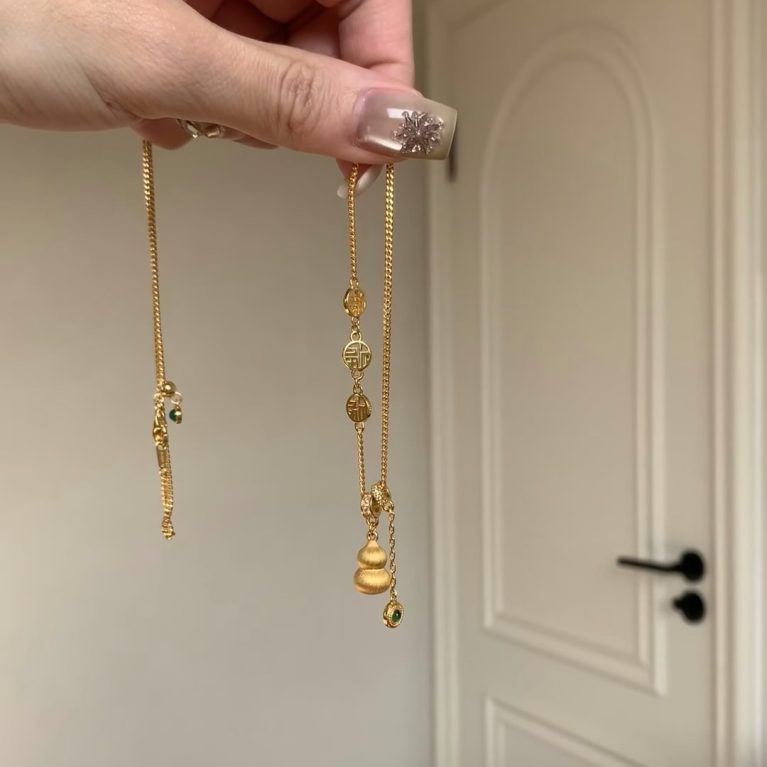 Eco-Friendly Copper Real Gold-Plated Fortune Talisman Gourd Necklace