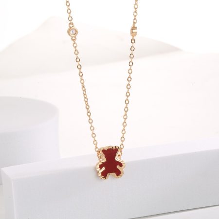 Eco-Friendly Copper & Genuine Gold Plated Teddy Bear Necklace