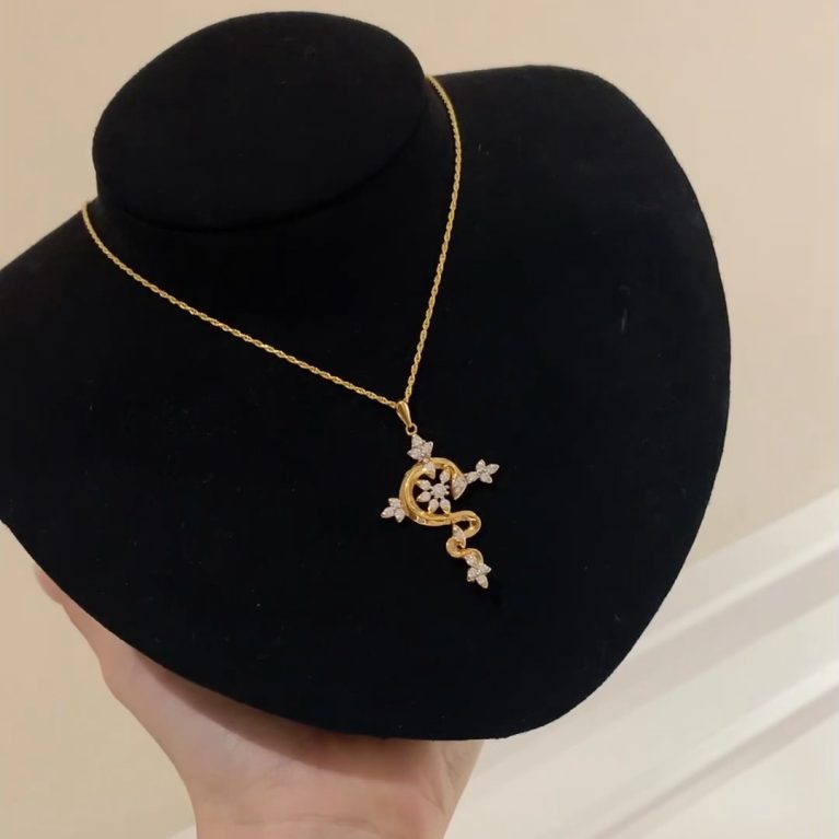 Elegant Eco-friendly Copper with Real Gold Plating + Flashy Serpent Necklace