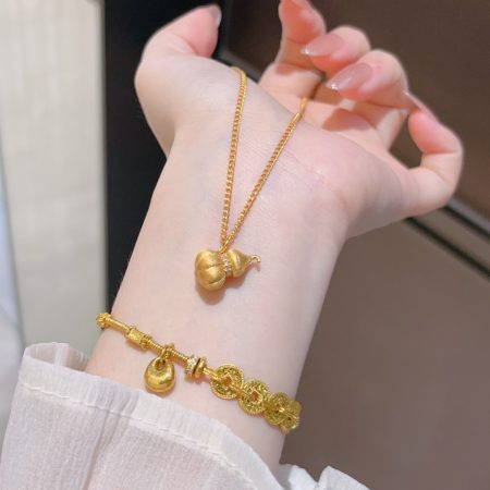 Bestselling Eco-Friendly Copper Real Gold Plated Pumpkin Gourd Necklace