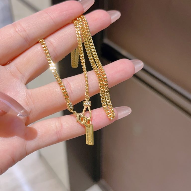 Eco-Friendly Copper Real Gold Plated Necklace with Light Luxury Style