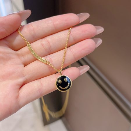 Eco-Friendly Copper Real Gold Plated Smiling Necklace