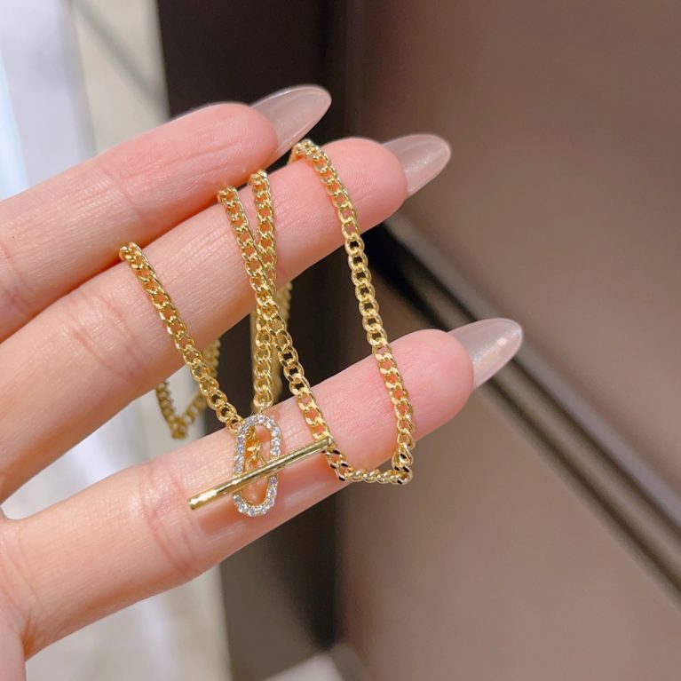 Eco-Friendly Copper Real Gold Plated Fashion Necklace
